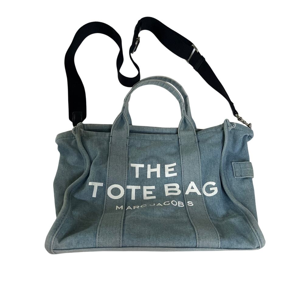Marc Jacobs The Tote Bag Blue Canvas Zip Top